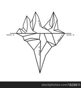 Iceberg icon in outline style. Vector illustration on white background.