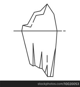 Iceberg icon in outline style. Vector illustration on white background.. Iceberg icon in outline style. Vector illustration.