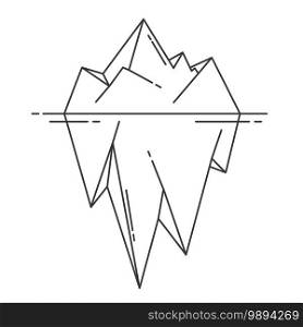 Iceberg icon in outline style. Vector illustration on white background.. Iceberg icon in outline style. Vector illustration.