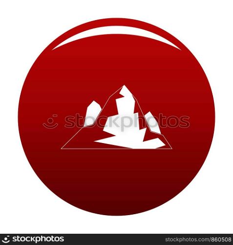 Iceberg icon. Simple illustration of iceberg vector icon for any design red. Iceberg icon vector red