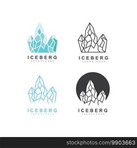Iceberg illustration logo vector design