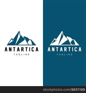 Iceberg Logo, Antarctica Logo Design, Simple Nature Landscape Vector Illustration Template
