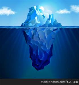 Iceberg realistic concept for web and mobile devices. Iceberg realistic concept