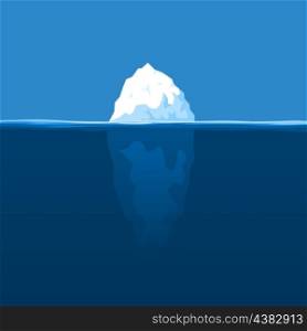 Iceberg. The white iceberg floats at ocean. A vector illustration