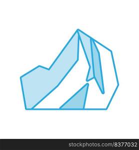 Iceberg vector icon and blue illustration underwater sea. Nature deep ocean and polar antarctic cold. Arctic freeze mountain glacier symbol and frozen berg design. Abstract under north landscape