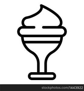 Icecream cocktail icon. Outline icecream cocktail vector icon for web design isolated on white background. Icecream cocktail icon, outline style