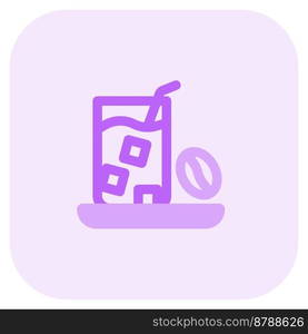 Iced coffee outline vector icon