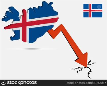 Iceland economic crisis concept Vector illustration eps 10.. Iceland economic crisis concept Vector illustration eps 10