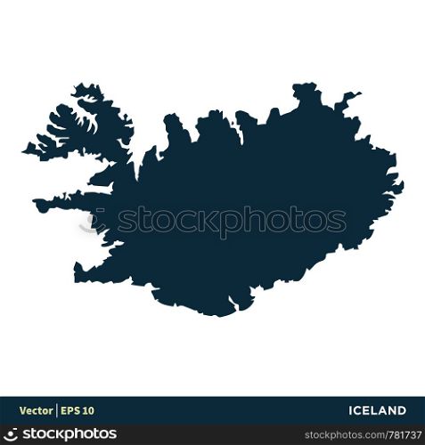 Iceland - Europe Countries Map Vector Icon Template Illustration Design. Vector EPS 10.