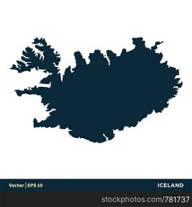 Iceland - Europe Countries Map Vector Icon Template Illustration Design. Vector EPS 10.