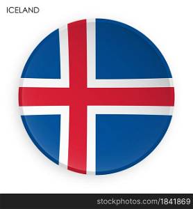 Iceland flag icon in modern neomorphism style. Button for mobile application or web. Vector on white background