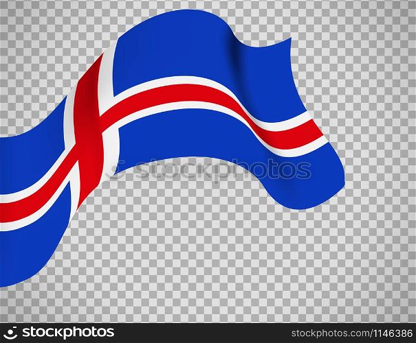 Iceland flag icon on transparent background. Vector illustration. Iceland flag on transparent background
