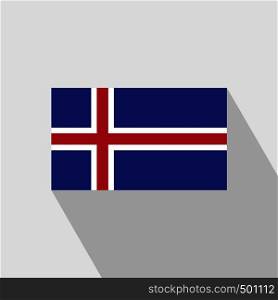 Iceland flag Long Shadow design vector