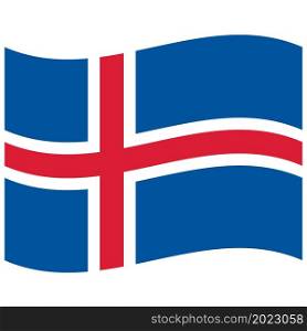 Iceland Flag on white background. waving Icelandic Flag. flat style.