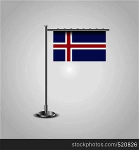 Iceland Flag Pole. Vector EPS10 Abstract Template background