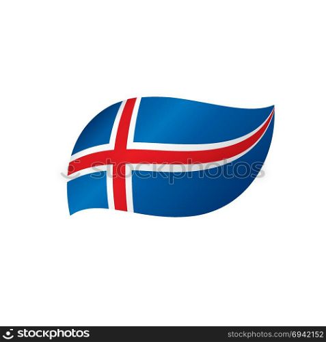 Iceland flag, vector illustration. Iceland flag, vector illustration on a white background