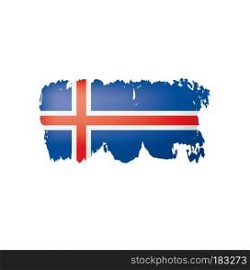 Iceland flag, vector illustration on a white background.. Iceland flag, vector illustration on a white background