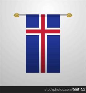 Iceland hanging Flag