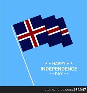 Iceland Independence day typographic design with flag vector