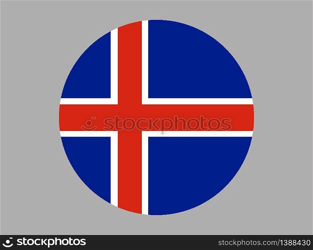 Iceland National flag. original color and proportion. Simply vector illustration background, from all world countries flag set for design, education, icon, icon, isolated object and symbol for data visualisation