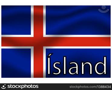 Iceland National flag. original color and proportion. Simply vector illustration background, from all world countries flag set for design, education, icon, icon, isolated object and symbol for data visualisation