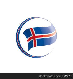 Iceland national flag, vector illustration on a white background. Iceland flag, vector illustration on a white background