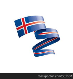 Iceland national flag, vector illustration on a white background. Iceland flag, vector illustration on a white background