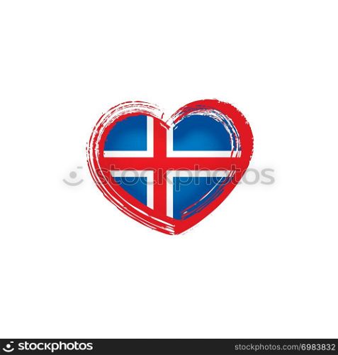 Iceland national flag, vector illustration on a white background. Iceland flag, vector illustration on a white background