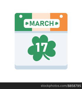 Icelandic flag calendar Reminder of Saint Patrick&rsquo;s Day with a Clover
