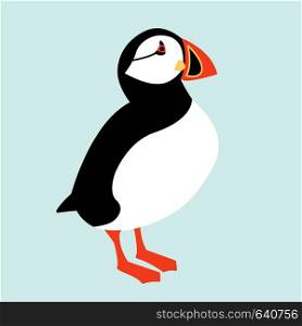 Icelandic Puffin bird icon. Vector illustration
