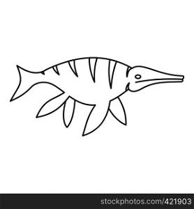 Ichthyosaur dinosaur icon. Outline illustration of ichthyosaur dinosaur vector icon for web. Ichthyosaur dinosaur icon, outline style