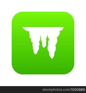Icicles icon digital green for any design isolated on white vector illustration. Icicles icon digital green