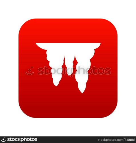 Icicles icon digital red for any design isolated on white vector illustration. Icicles icon digital red