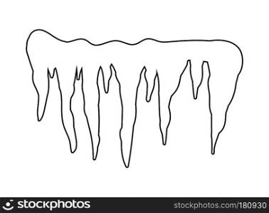 Icicles, snow cap, drift outline vector symbol icon design. Beautiful illustration isolated on white background 