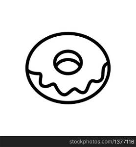icing donut icon vector. icing donut sign. isolated contour symbol illustration. icing donut icon vector outline illustration