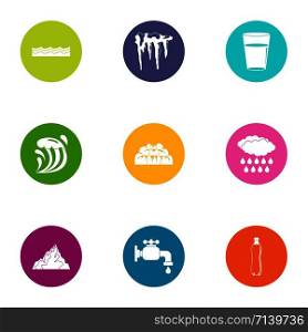 Icing icons set. Flat set of 9 icing vector icons for web isolated on white background. Icing icons set, flat style