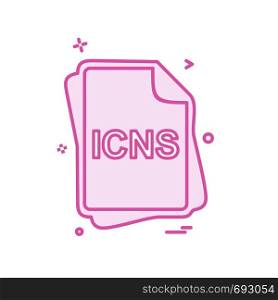 ICNS file type icon design vector