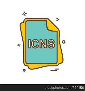 ICNS file type icon design vector