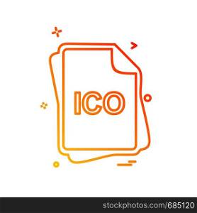 ICO file type icon design vector
