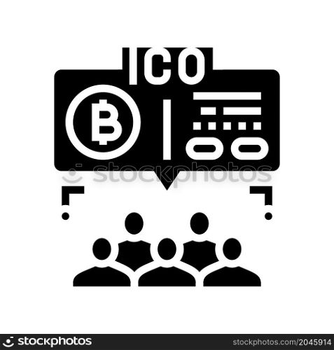 ico finance glyph icon vector. ico finance sign. isolated contour symbol black illustration. ico finance glyph icon vector illustration
