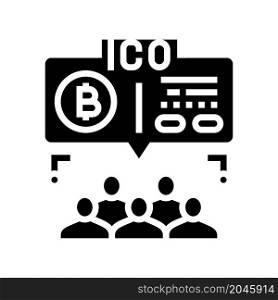 ico finance glyph icon vector. ico finance sign. isolated contour symbol black illustration. ico finance glyph icon vector illustration