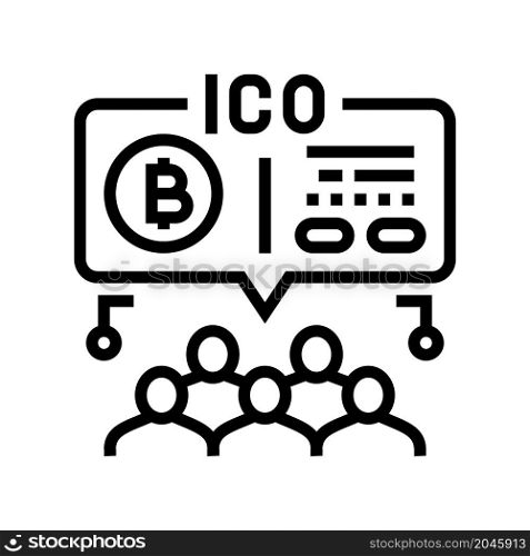 ico finance line icon vector. ico finance sign. isolated contour symbol black illustration. ico finance line icon vector illustration