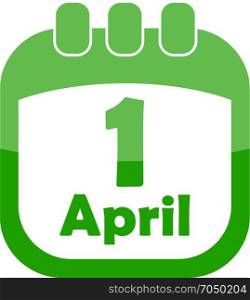 Icon 1 April Calendar. Icon 1 April in the calendar as a vector illustration