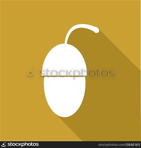 Icon acorn with a long shadow