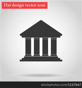Icon Bank building flat design with shadow. vector illustration. Icon Bank building flat design with shadow