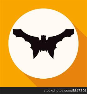 Icon Bat on white circle with a long shadow