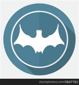 Icon Bat white circle with a long shadow