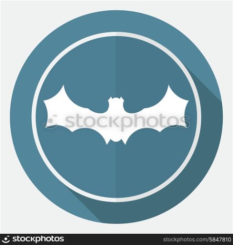 Icon Bat white circle with a long shadow