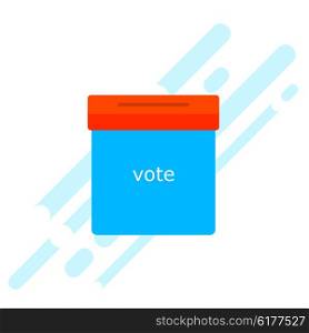 Icon blue ballot box. Referendum icon - ballot box with red cap. Free voting symbol. The concept of a free people. Element for design of the campaign. Stock vector