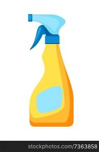 Icon bottle of spray means for washing. Illustration solated on white background.. Icon bottle of spray means for washing.